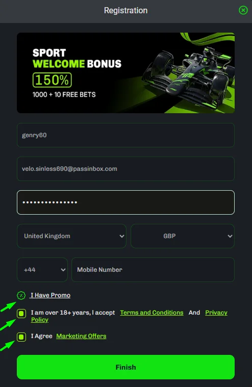 registration form casino