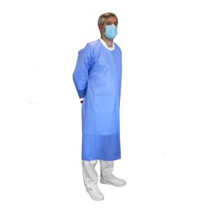 Disposable CPE Gowns with Thumb Loops to buy from Cleaning Supplies 2U